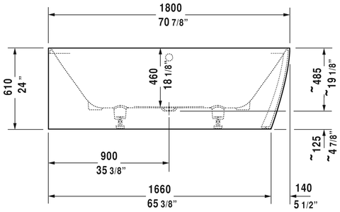 Image of Duravit DuraSquare Corner Bathtub 700427000000090 White