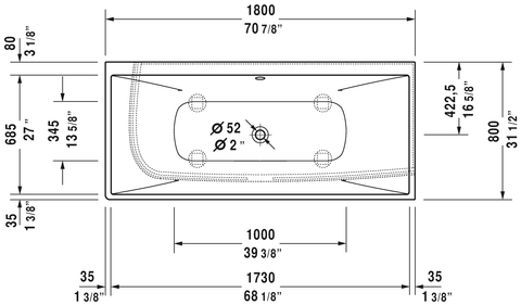 Image of Duravit DuraSquare 70 7/8" Corner Right Bathtub, White 700428000000090