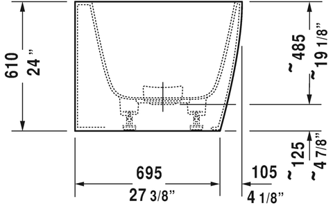 Image of Duravit DuraSquare Back-To-Wall Bathtub 700429000000090 White