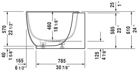 Image of Duravit Luv 70 7/8" Back-To-Wall Bathtub, White 700433000000090