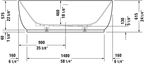 Image of Duravit Luv 70 7/8" Freestanding Bathtub, White 700434000000090