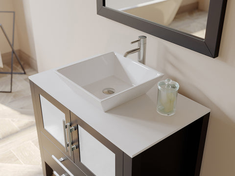 Image of 36" Espresso Vanity Set w/ Plumbing & Porcelain Sink, Cambridge Plumbing 8111