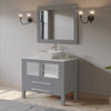 36" Gray Vanity Set w/ Freestanding Solid Wood, Porcelain Top, & Single Vessel Sink, Cambridge Plumbing 8111G