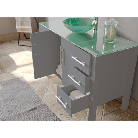 Image of 8116B-G Gray Vanity Angled