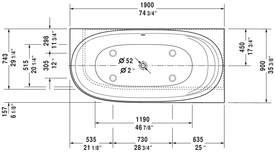 Duravit Cape Cod 74 3/4