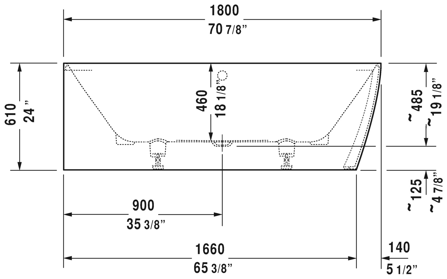 Duravit DuraSquare Corner Bathtub 700427000000090 White