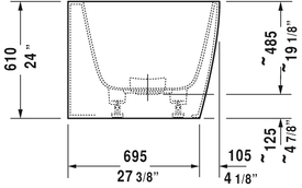 Duravit DuraSquare Back-To-Wall Bathtub 700429000000090 White
