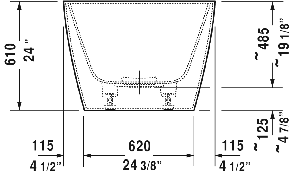 Duravit DuraSquare 72 7/8" Freestanding Bathtubs, White 700430000000090