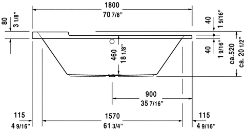 Image of Duravit Starck Oval Bathtub 700009000000090, White