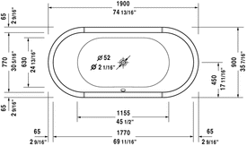 Duravit Starck Freestanding Bathtubs 700012000000090 White