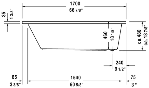 Image of Duravit Daro Rectangular Bathtub 700027000000090 White