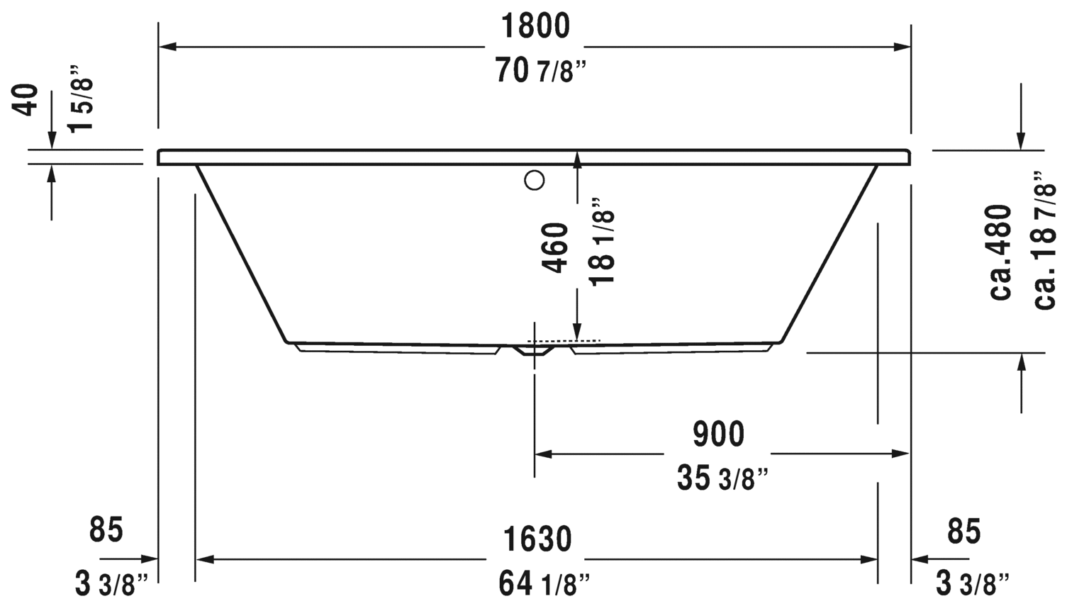 Duravit Daro Rectangular Bathtub 700028000000090 White – Bath Villa