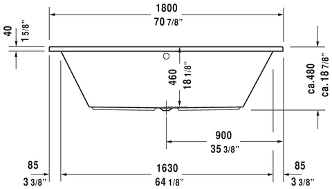 Image of Duravit Daro Rectangular Bathtub 700028000000090 White