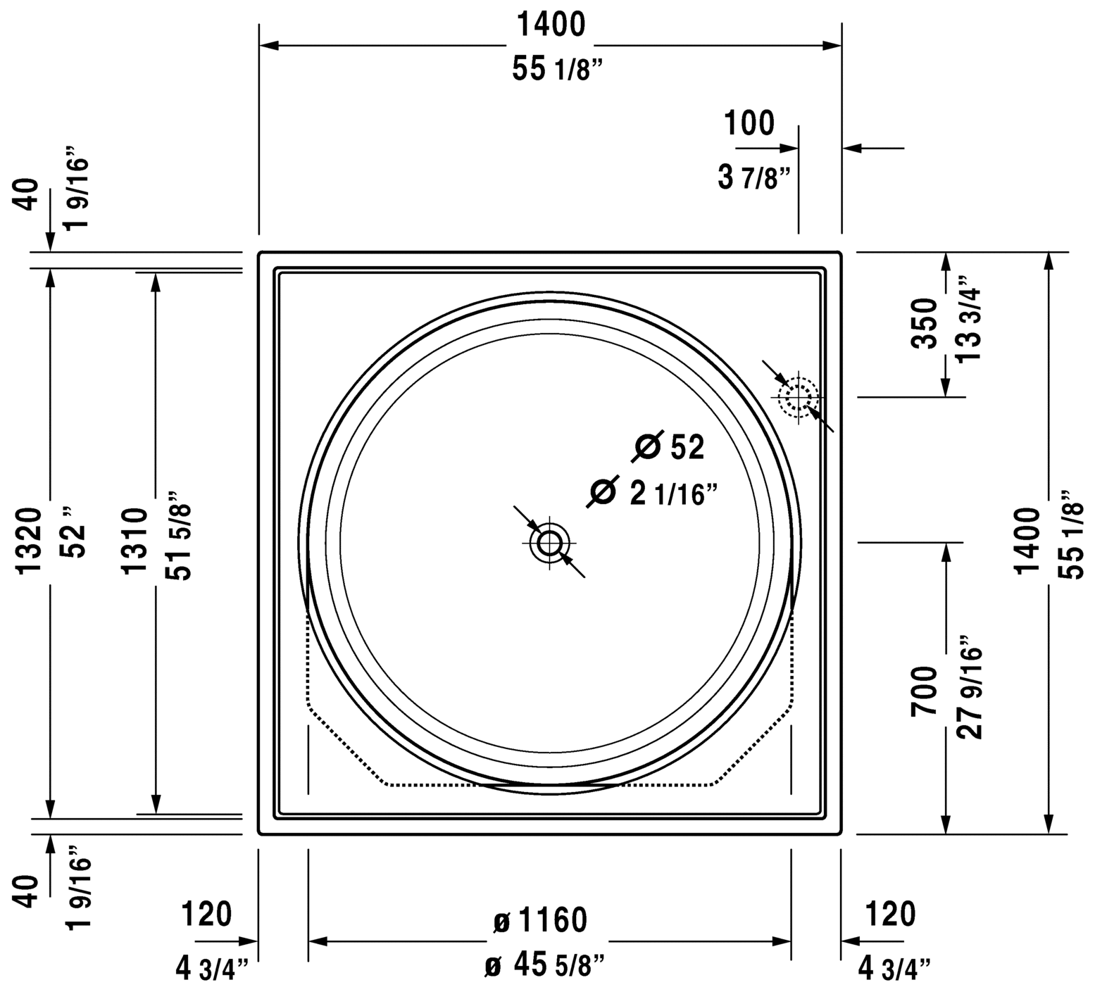 Duravit Blue Moon Rectangular Bathtub 700143000000090 White