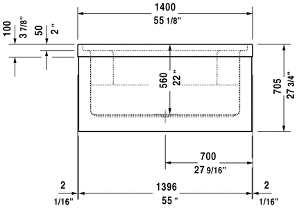 Duravit Blue Moon Rectangular Bathtub 700143000000090 White