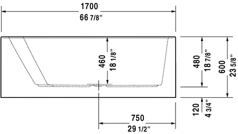 Image of Duravit Paiova 66 7/8" Corner Left Bathtub, White 700264000000090