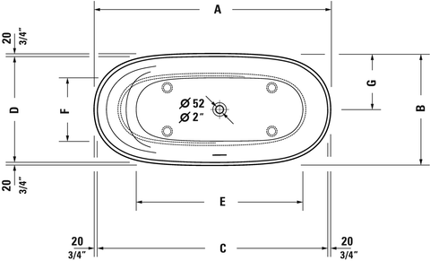 Image of Duravit Cape Cod Freestanding Bathtubs 700330000000090 White