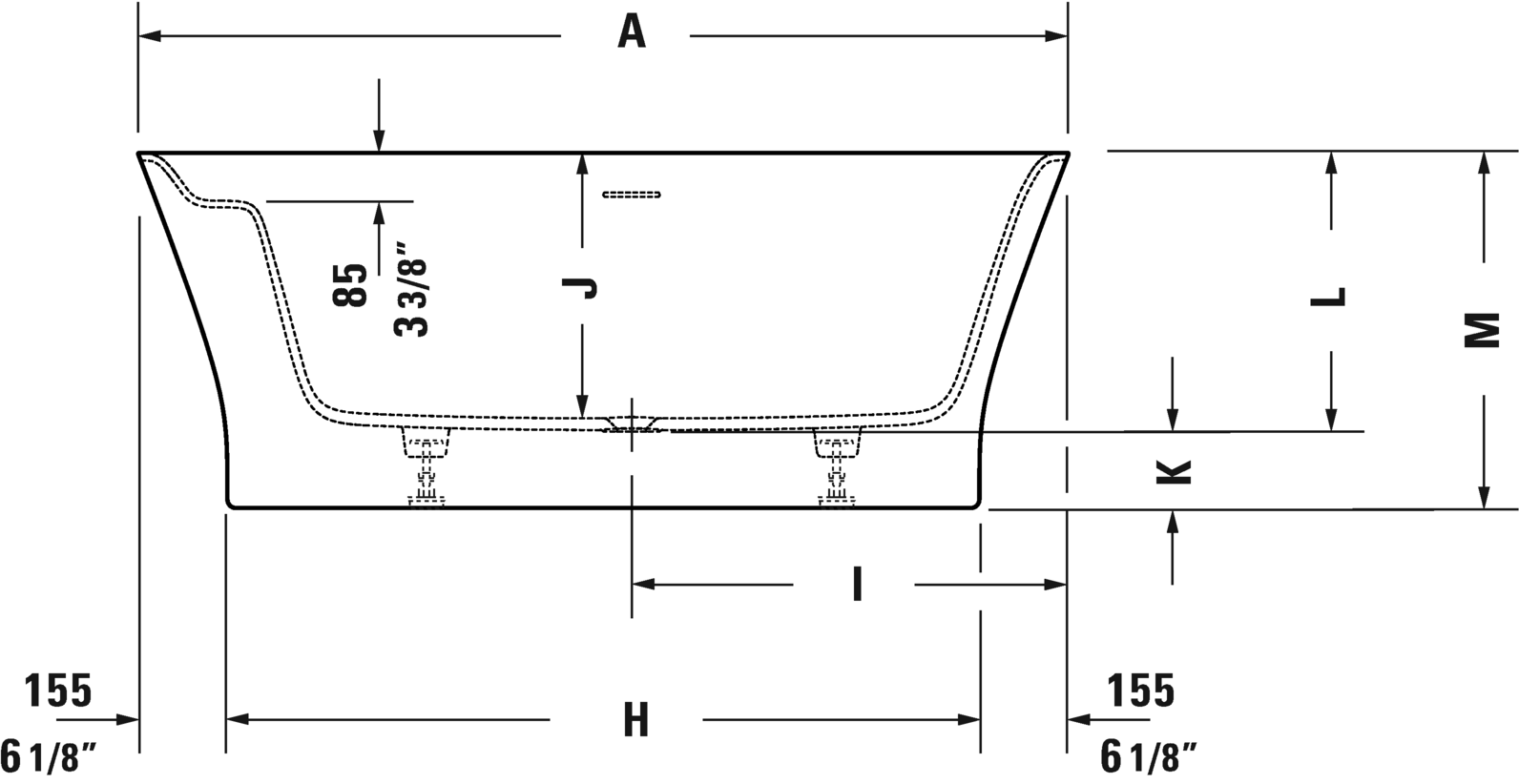 Duravit Cape Cod Freestanding Bathtubs 700330000000090 White