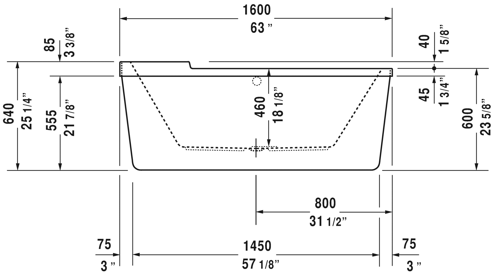 Duravit Starck 63" Freestanding Bathtubs, White 700409000000090