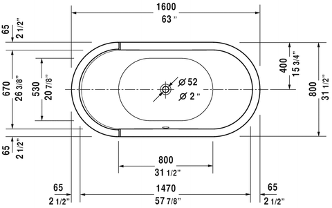 Image of Duravit Starck 63" Freestanding Bathtubs, White 700409000000090