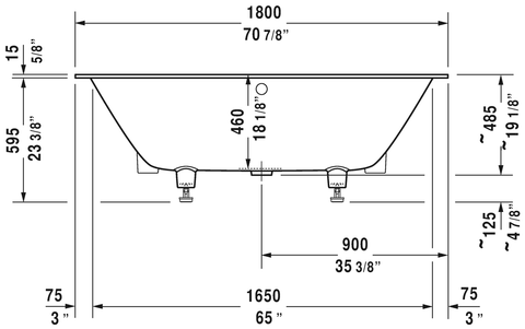 Image of Duravit DuraSquare Rectangular Bathtub 700426000000090 White