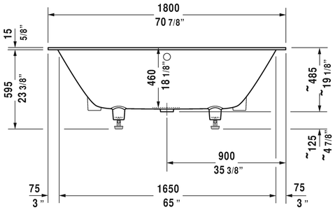 Duravit DuraSquare Rectangular Bathtub 700426000000090 White