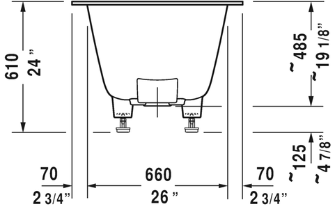 Duravit DuraSquare Rectangular Bathtub 700426000000090 White