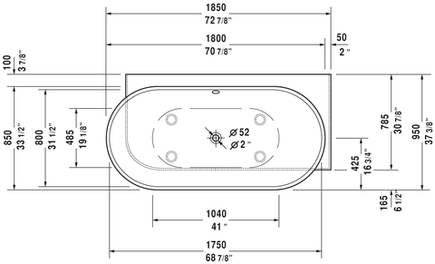 Image of Duravit Luv 72 7/8" Corner Right Bathtub, White 700432000000090