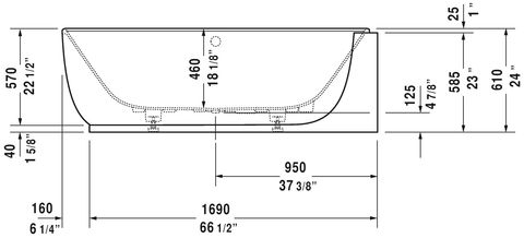 Image of Duravit Luv 72 7/8" Corner Right Bathtub, White 700432000000090