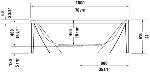 Image of Duravit XViu 70 7/8" Freestanding Bathtubs, 700443 Series