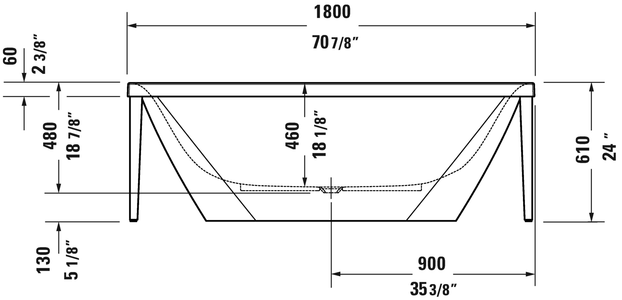 Duravit XViu 70 7/8" Freestanding Bathtubs, 700443 Series