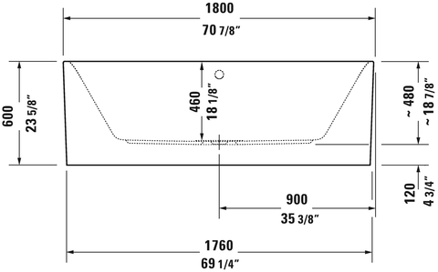 Image of Duravit Happy D.2 Plus Freestanding Bathtubs 700453800000090 White/Graphite Super Matte