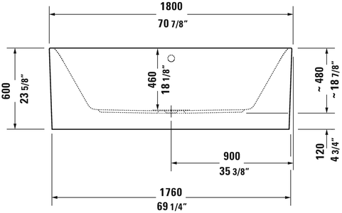 Duravit Happy D.2 Plus Freestanding Bathtubs 700453800000090 White/Graphite Super Matte