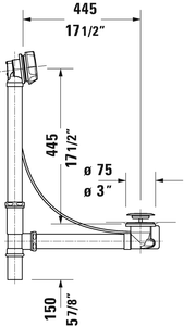 Duravit Waste and Overflow, Brass 791255000001000