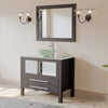 36" Espresso Vanity Set w/ Freestanding Solid Wood, Glass Top, & Single Vessel Sink, Cambridge Plumbing 8111-B