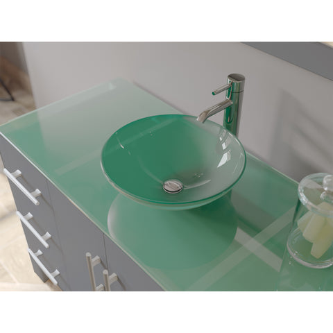 Image of 8116B-G Glass Top Gray Vanity