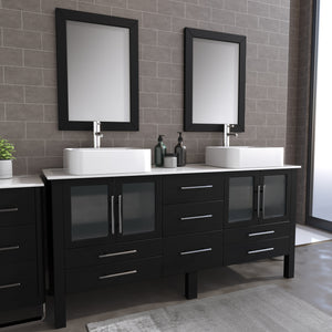 72" Espresso Double Bathroom Vanity Set, Cambridge Plumbing 8119XL