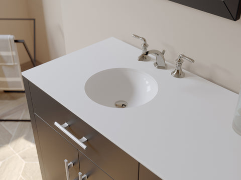 Image of 72” Espresso Vanity Set Freestanding Solid Wood & Porcelain Top Double Vessel Sinks, Cambridge Plumbing 8162