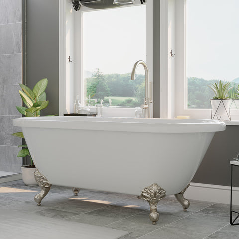 Image of 70 Inch Acrylic Double Ended Clawfoot Tub, No Faucet Holes ADE-NH