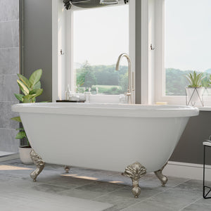 70 Inch Acrylic Double Ended Clawfoot Tub, No Faucet Holes ADE-NH