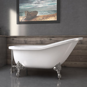 61 Inch Extra Wide Acrylic Slipper Tub With Claw Feet AST61XL-NH-BN