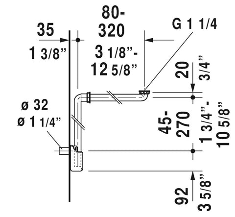 Image of Duravit Space-Saving Siphon 0050760000 White